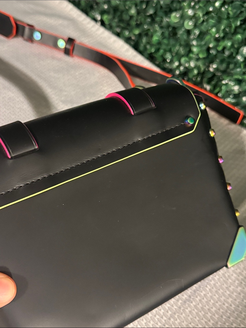 Michael Kors Black Crossbody Bag with Neon Trim - Picture 9 of 12